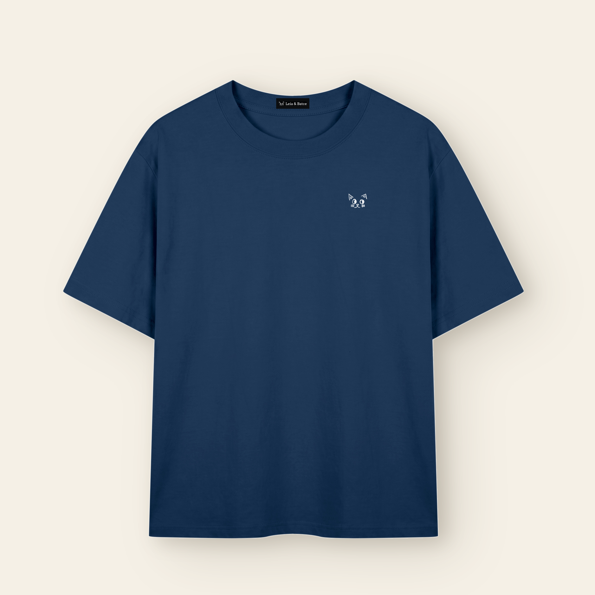 The Batce T-Shirt - Adult in Navy Blue. White ink mark.