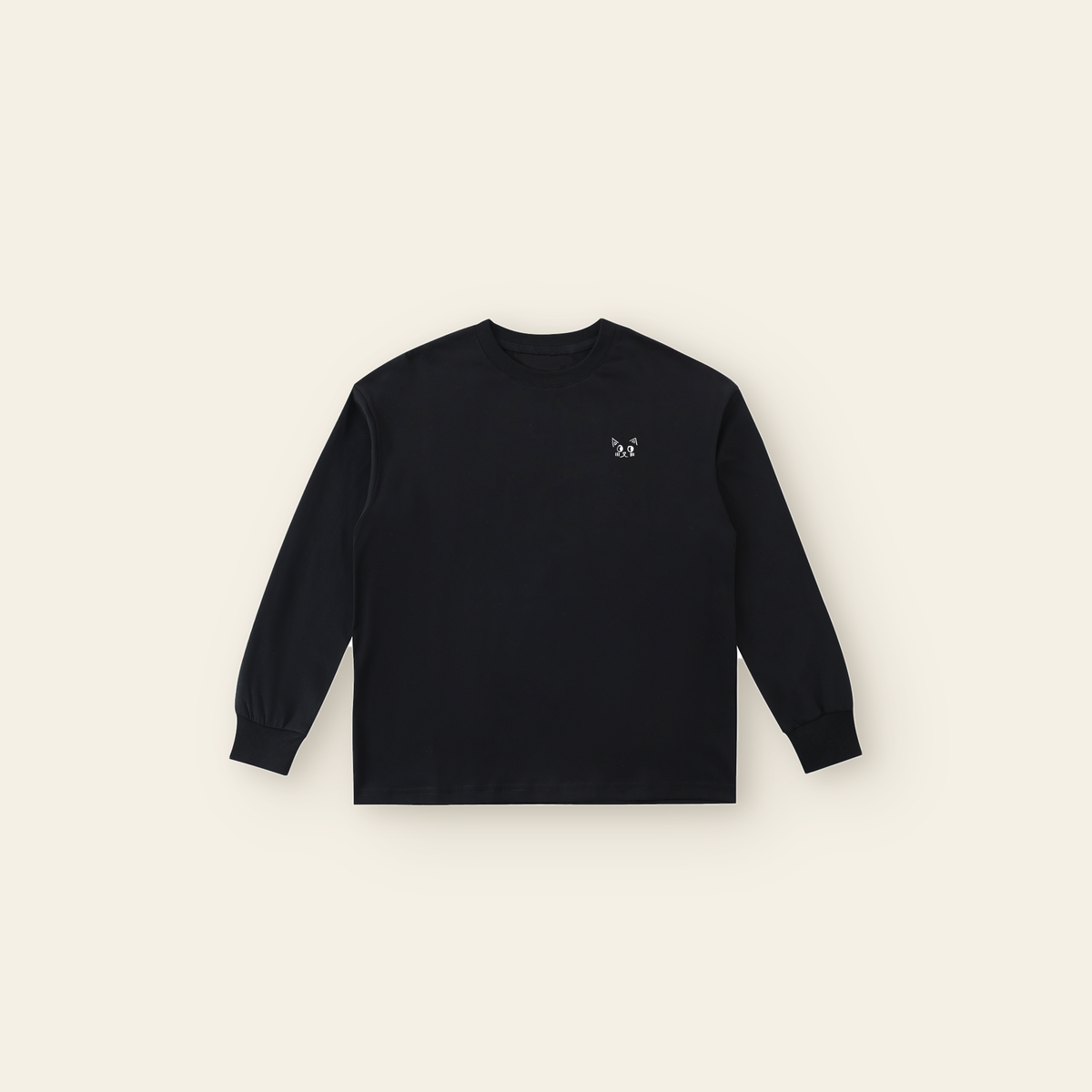 The Batce Long Sleeve T-Shirt – Kids in Black, laid flat