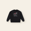Cherry on Top Cake Fleece Sweatshirt – Kids in Black, laid flat