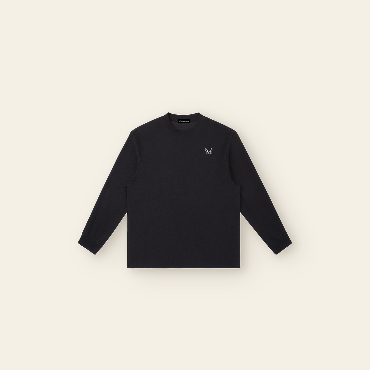 The Batce Long Sleeve T-Shirt – Adult in Black, laid flat