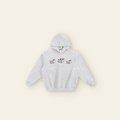 Cherry on Top Cakes Boxy Fleece Hoodie – Adult in Heather Gray, laid flat