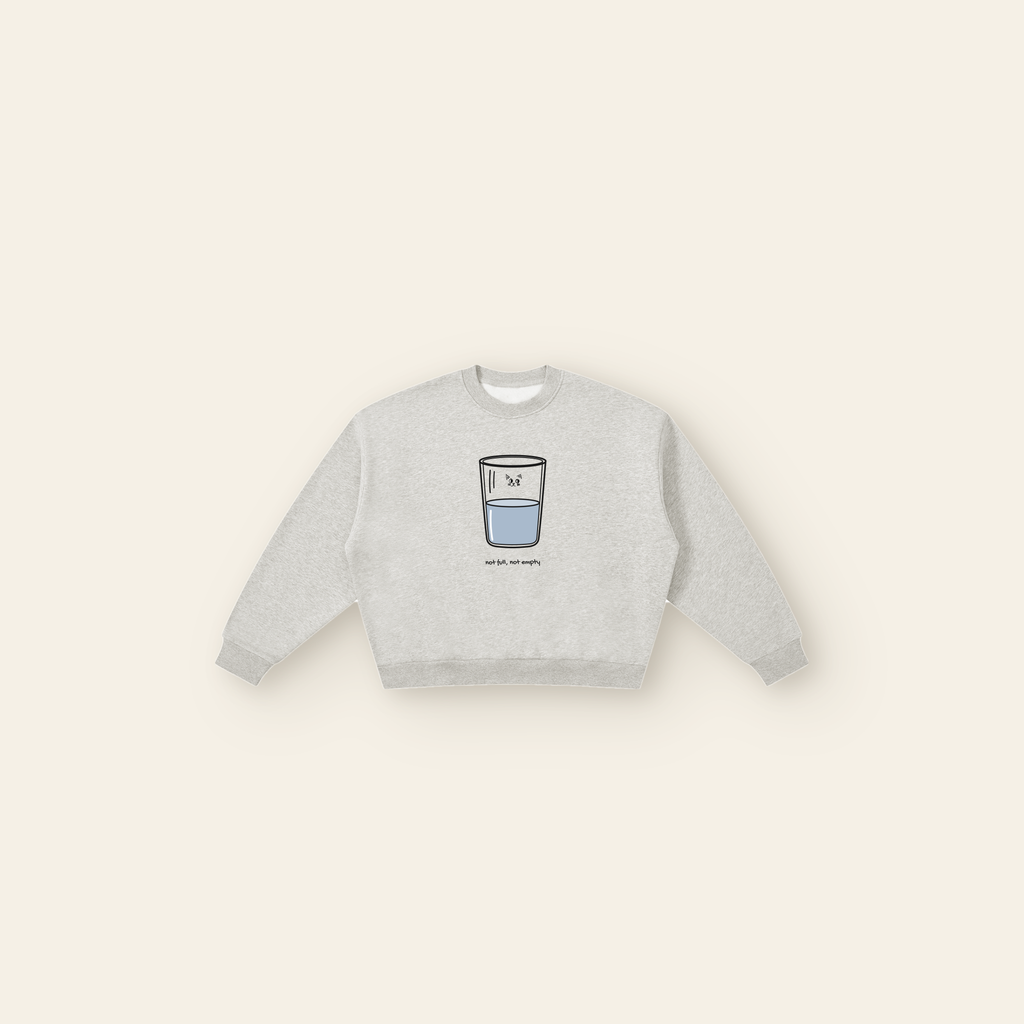 Just Right Boxy Fleece Sweatshirt – Adult in Heather Gray, laid flat