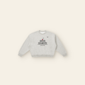 Cherry on Top Cake Stack Boxy Fleece Sweatshirt – Adult in Heather Gray, laid flat