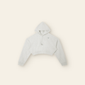 The Batce Cropped Hoodie – Women's in Oatmeal, laid flat
