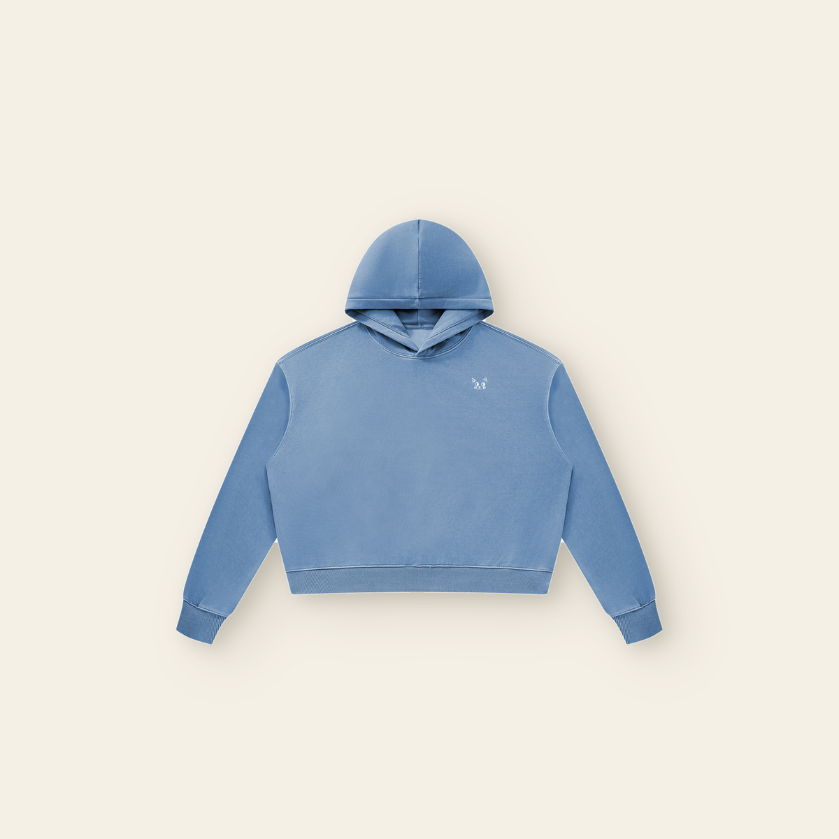 The Batce Hoodie – Women's in Slate Blue, laid flat
