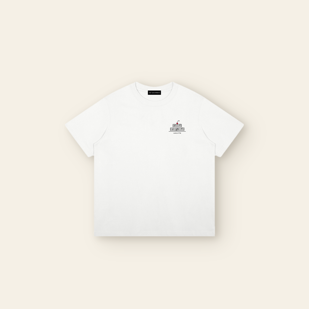 Cherry on Top Small T-Shirt – Adult in White, laid flat
