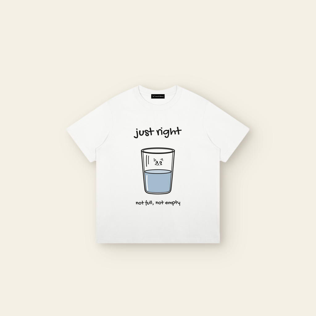 The Just Right T-Shirt – Adult in White, laid flat